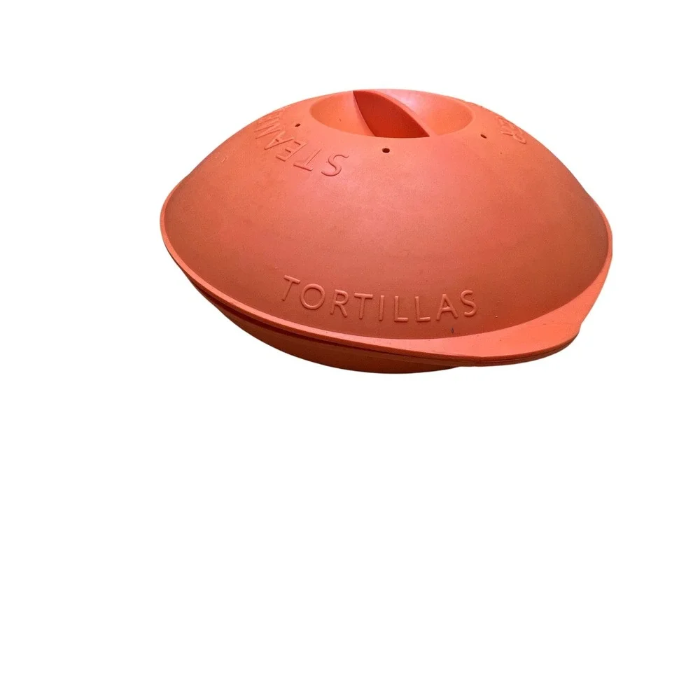 SiliconeZone Orange Silicone Microwave Steamer Warmer Veggies, Tortilla, Pancake